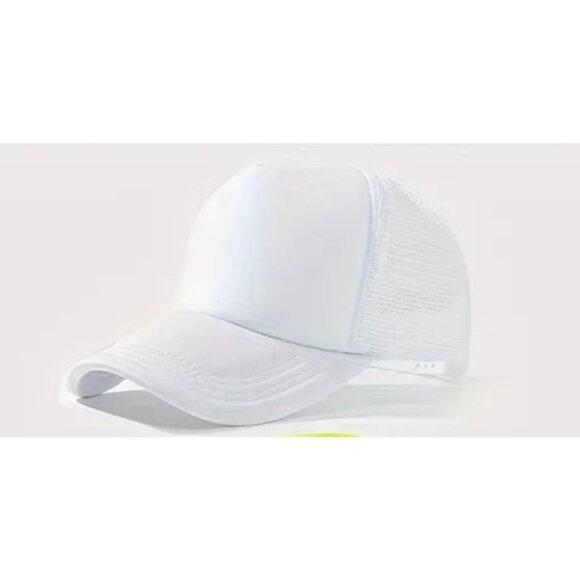 Adjustable Unisex White Mesh Trucker Hat (SKU#0467) - Picture 4 of 4